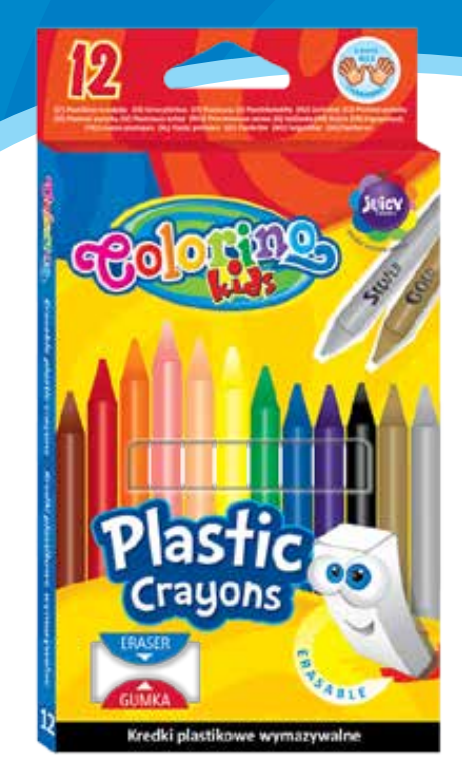 Crayons de couleur plastiques 12 pcs